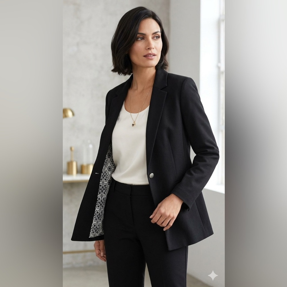 Classic Blue Women's Blazer Jacket - Tailored Professional Coat